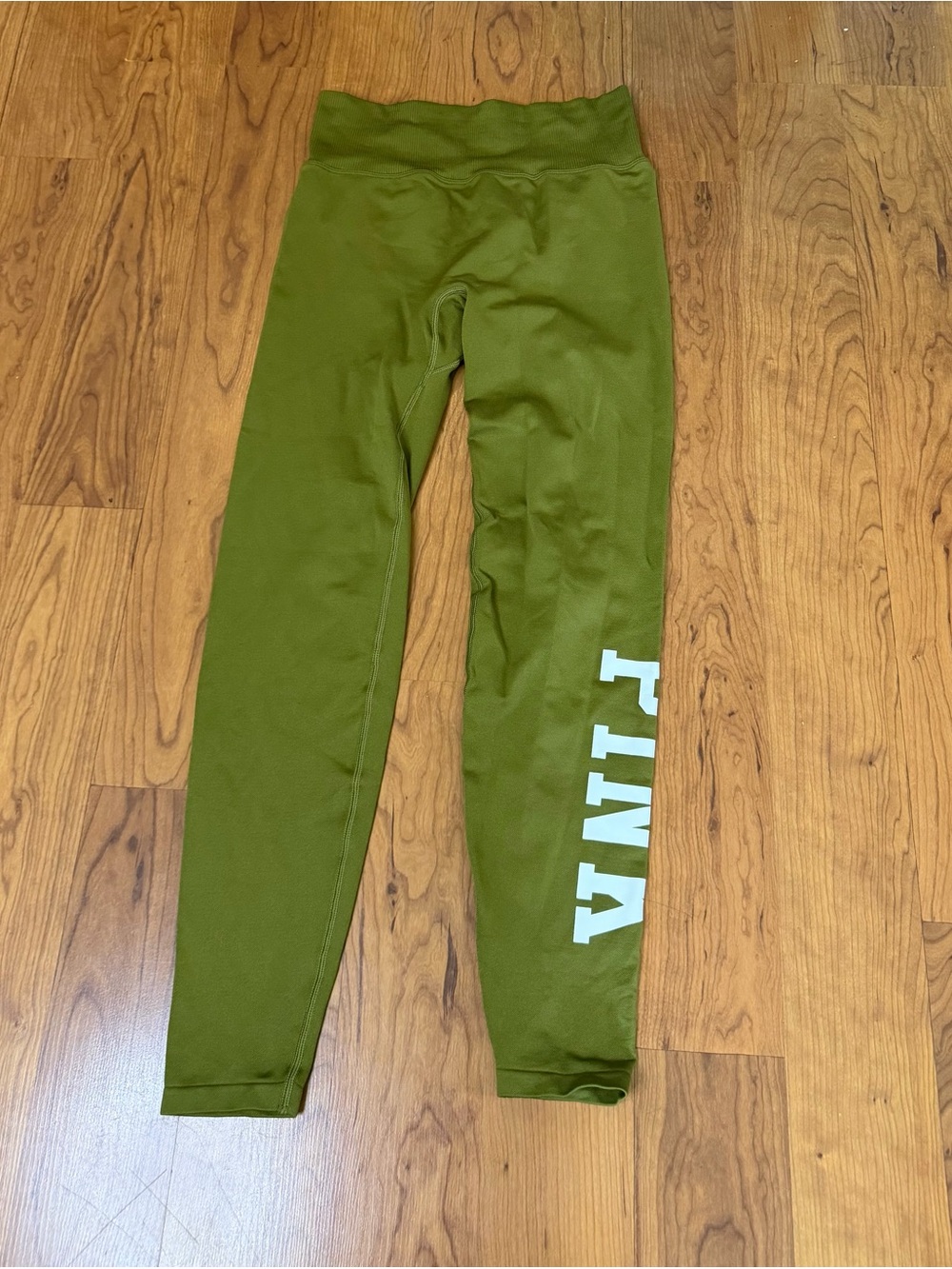 Kids Olive Green Leggings with Side Logo